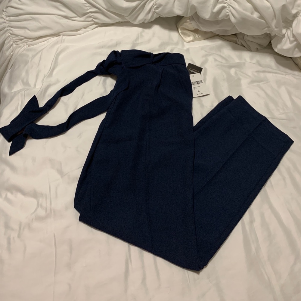 Navy dress pants/trousers.